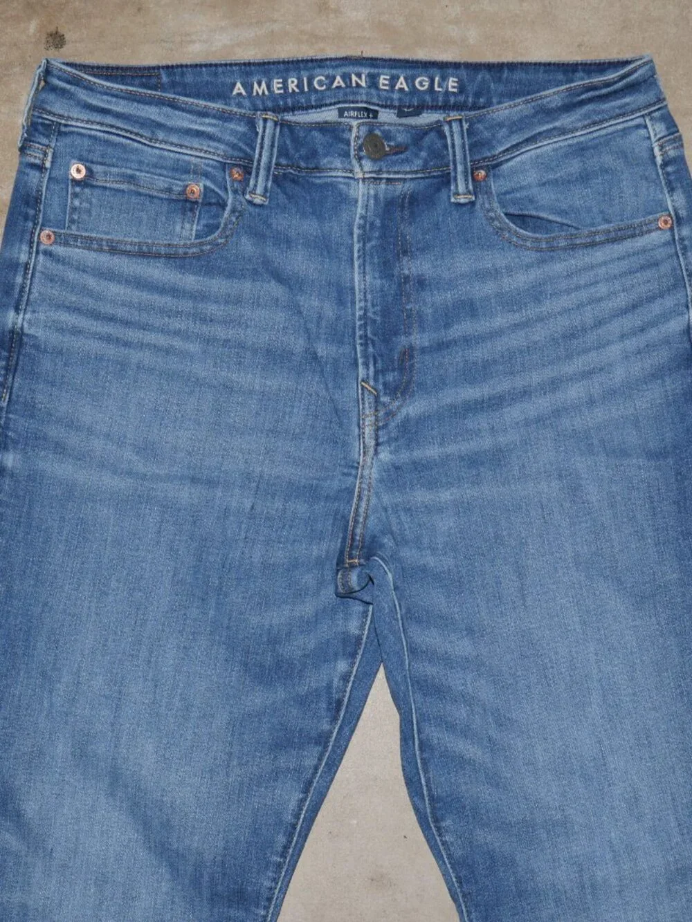 American Eagle Mens Slim Bootcut Jeans Size 34x30 AirFlex+Stretch Denim Med Wash